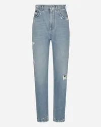 Dolce & Gabbana Jeans In Denim Con Piccole Rotture - Donna Denim Multicolore Cotone Variante