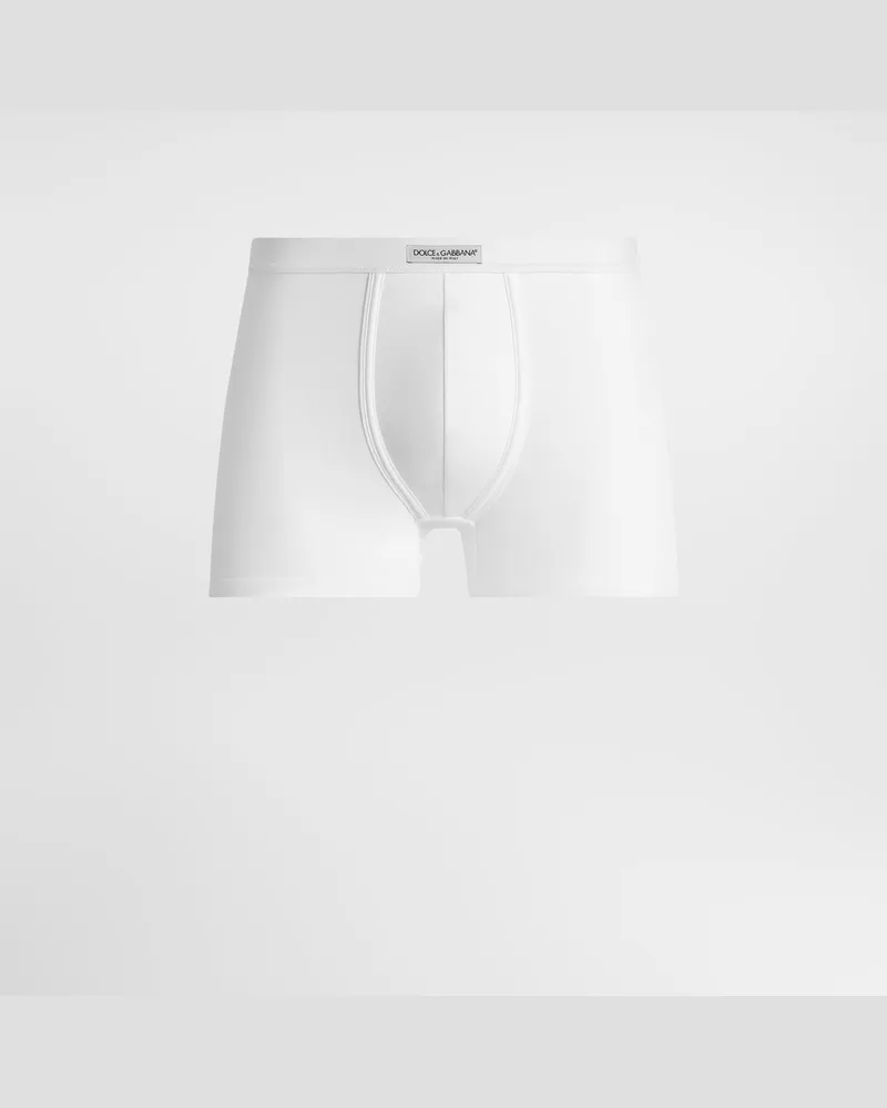 Dolce & Gabbana Boxer In Jersey Di Cotone - Uomo Intimo E Loungewear Bianco Cotone Bianco