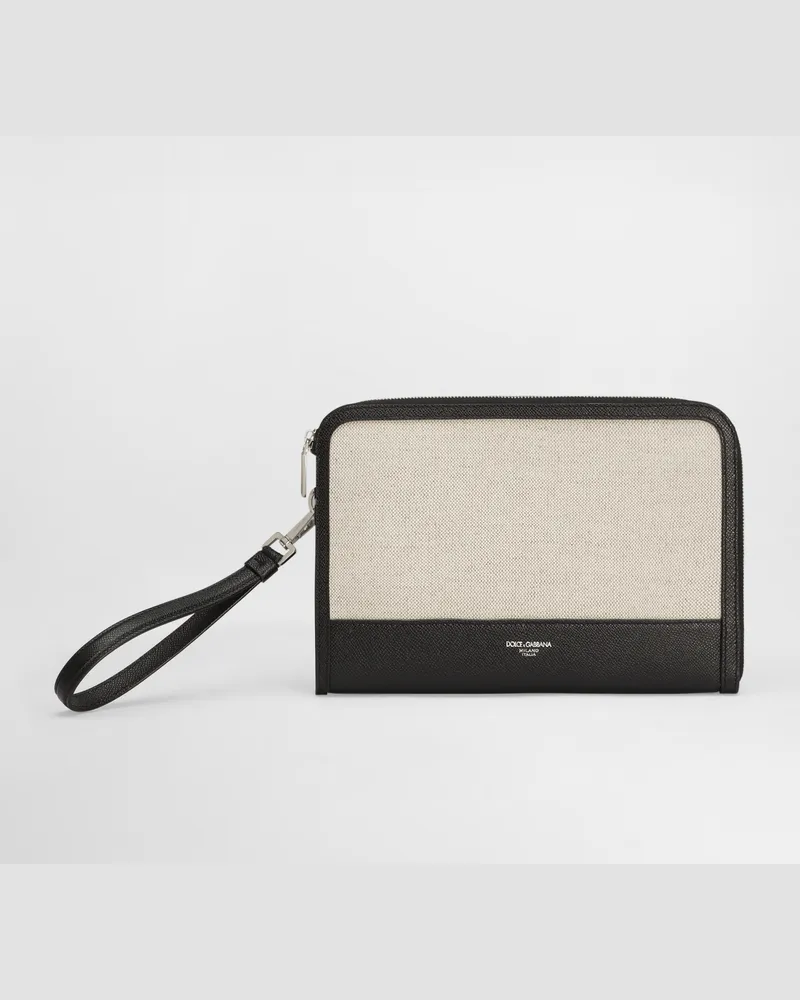 Dolce & Gabbana Pochette Atene In Tessuto Sale&pepe E Vitello - Uomo Portadocumenti E Clutch Multicolore Multicolore