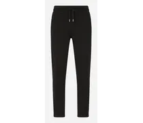 Jersey Jogging Pants With Branded Plate - Uomo Pantaloni E Shorts Nero Cotone