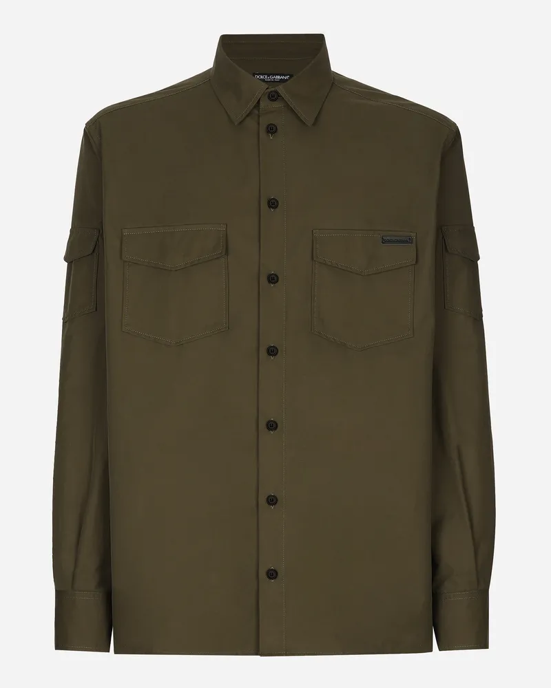 Dolce & Gabbana Camicia In Tessuto Tecnico Con Tasche - Uomo Camicie Multicolore Multicolore