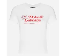 T-shirt In Jersey Con Stampa - Donna T-shirts E Felpe Bianco