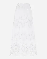 Dolce & Gabbana Gonna Longuette In Cotone Ricamo Cut Out - Donna Gonne Bianco Bianco