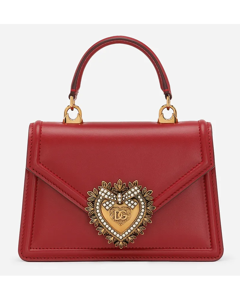 Dolce & Gabbana Borsa Devotion Piccola In Vitello Liscio - Donna Borse A Spalla E Tracolla Rosso Pelle Rosso