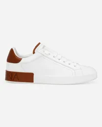 Dolce & Gabbana Sneaker Portofino In Pelle Di Vitello - Uomo Sneaker Bianco Bianco