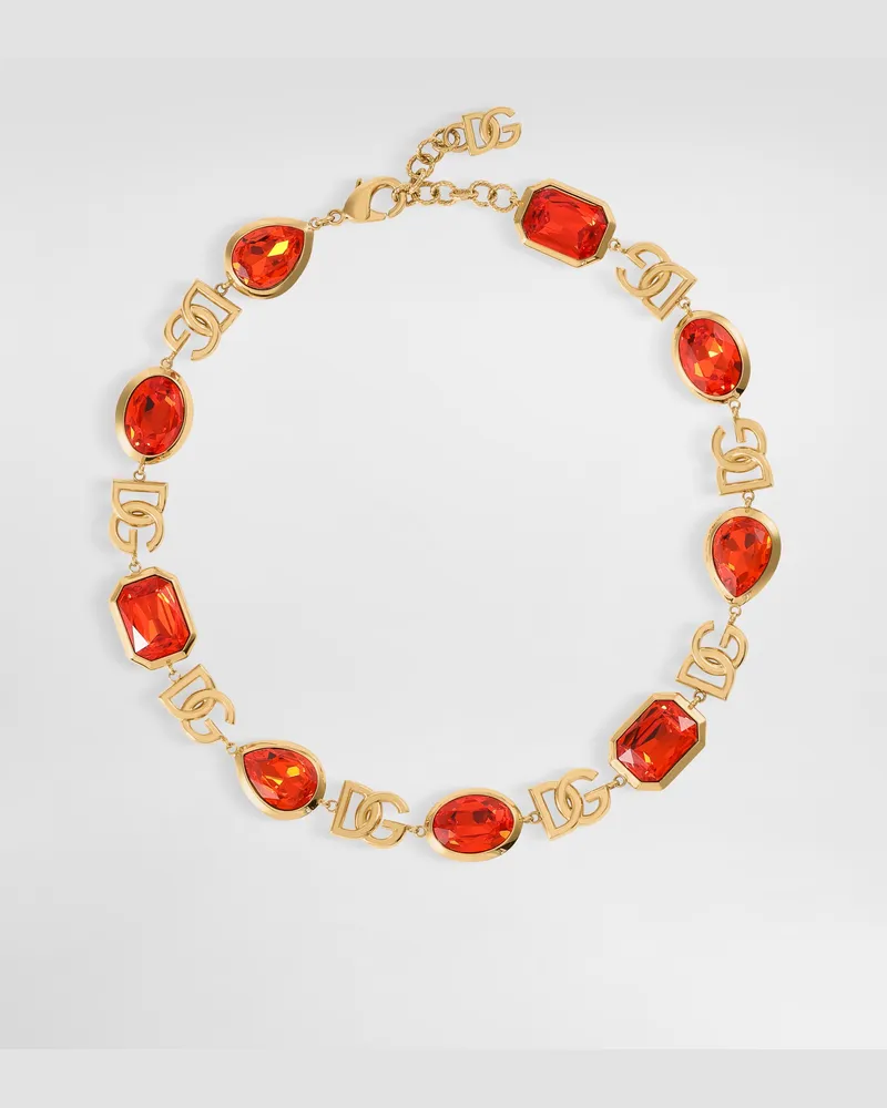Dolce & Gabbana Collana Con Logo - Donna Bijoux Arancione Metallo Arancione