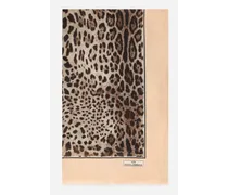 Sciarpa 135 X 200 In Modal E Cashmere Stampa Leopardo - Donna Sciarpe E Foulard Stampa Animalier