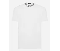 Dolce & Gabbana Round-neck T-shirt With Print - Uomo T-shirts E Polo Bianco Cotone Bianco