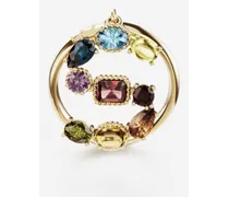 Rainbow Alphabet S Ring In Yellow Gold With Multicolor Fine Gems - Donna Anelli Oro