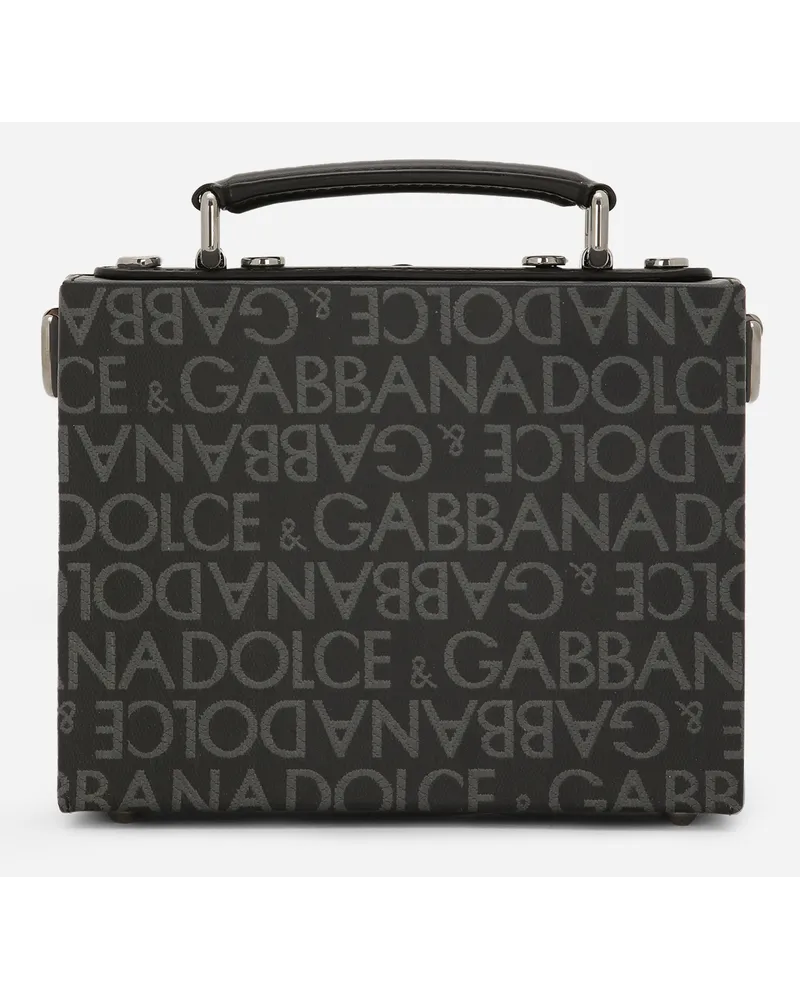 Dolce & Gabbana Borsa Box In Jacquard Spalmato - Uomo Borse A Tracolla Multicolore Tessuto Nero