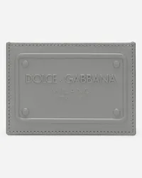 Dolce & Gabbana Portacarte In Pelle Di Vitello - Uomo Portafogli E Piccola Pelletteria Grigio Pelle Grafite