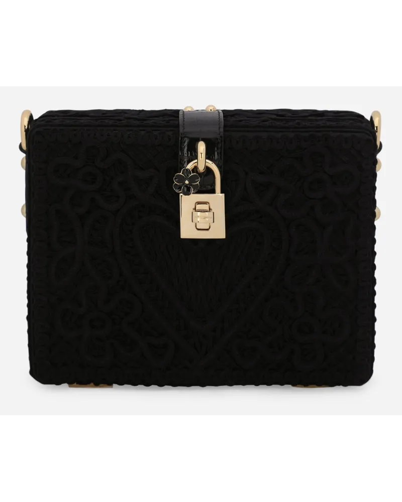 Dolce & Gabbana Borsa Dolce Box In Ricamo Cordonetto - Donna Borse A Mano Nero Nero
