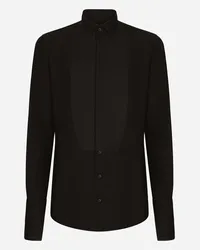 Dolce & Gabbana Camicia Tuxedo Gold Popeline Di Cotone - Uomo Camicie Nero Cotone Nero