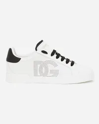 Dolce & Gabbana Sneaker Portofino In Pelle Di Vitello - Donna Sneaker Nero Bianco