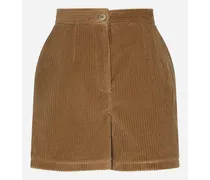 Shorts In Velluto A Coste - Donna Pantaloni E Shorts Beige Velluto