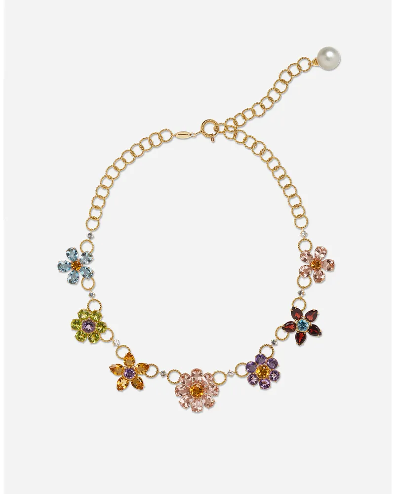 Dolce & Gabbana Collana Spring Oro Giallo 18 Carati E Gemme Multicolore - Donna Collane Oro Oro Oro