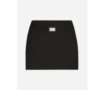 Short Ottoman Skirt With Tag - Donna Gonne Nero Viscosa