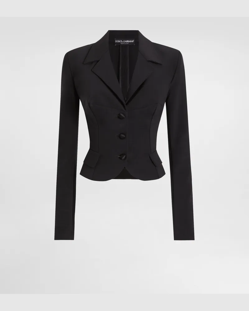 Dolce & Gabbana Giacca Corta Monopetto In Cady Tecnico - Donna Giacche E Blazer Nero Nero