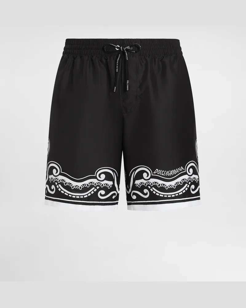 Dolce & Gabbana Boxer Da Mare Medio Stampa Bandana - Uomo Beachwear Stampa Stampa