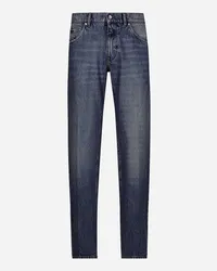 Dolce & Gabbana Jeans Classico In Denim Con Ricamo Dg - Uomo Denim Multicolore Variante