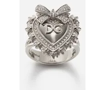 Devotion Ring In White Gold With Diamonds - Donna Anelli Bianco