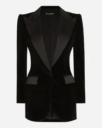 Dolce & Gabbana Giacca Tuxedo Turlington Monopetto In Velluto - Donna Giacche E Blazer Nero Nero