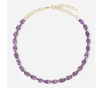 Anna Necklace In Yellow 18kt Gold With Amethysts - Donna Collane Oro