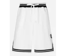 Bermuda In Cotone Con Logo Ricamato - Uomo Pantaloni E Shorts Bianco