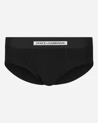 Dolce & Gabbana Slip Medio Jersey Cotone Bielastico - Uomo Intimo E Loungewear Nero Cotone Nero