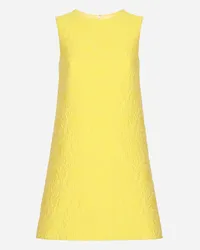 Dolce & Gabbana Abito Corto A Line In Jacquard Floreale - Donna Abiti Giallo Giallo