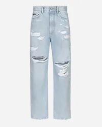 Dolce & Gabbana Jeans Boyfriend In Denim Di Cotone Con Rotture - Donna Denim Multicolore Variante