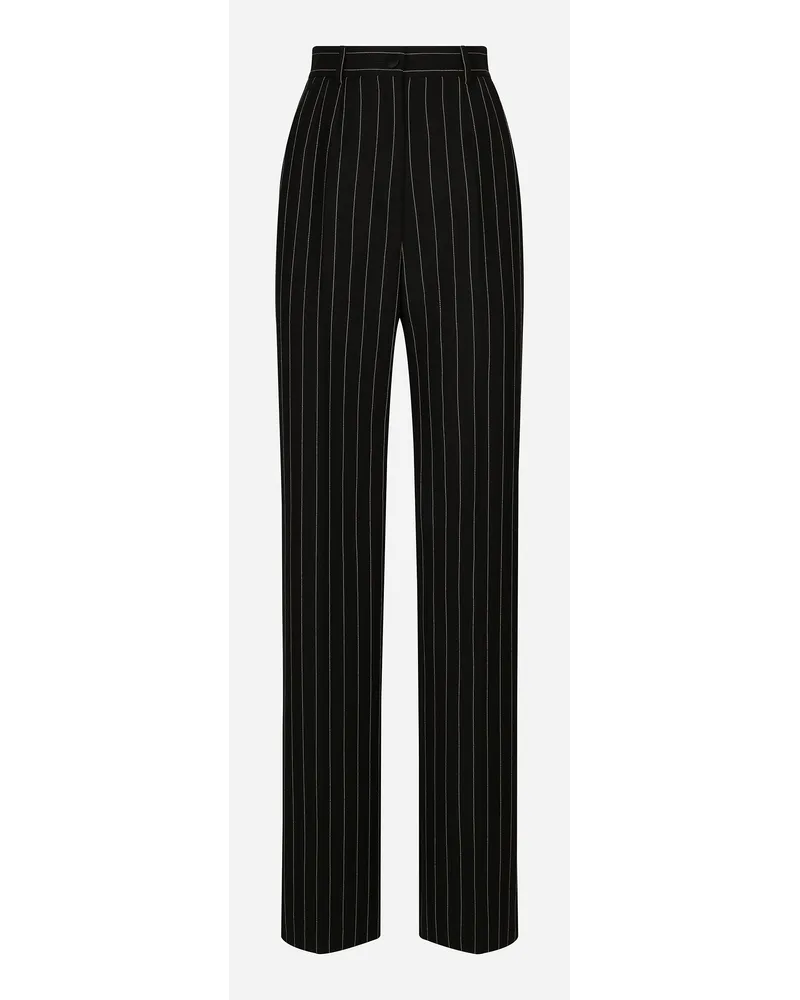 Dolce & Gabbana Pantaloni Flare In Gessato Di Lana - Donna Pantaloni E Shorts Multicolore Rigato