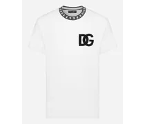 T-shirt Girocollo Cotone Con Ricamo Dg - Uomo T-shirts E Polo Bianco
