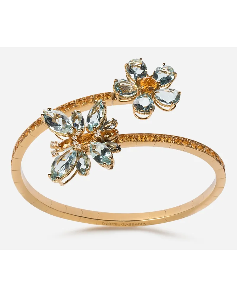 Dolce & Gabbana Bracciale Butterfly Oro Giallo 18 Carati E Acquemarine - Donna Bracciali Oro Oro