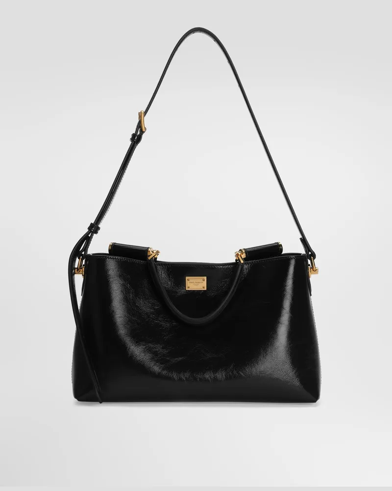 Dolce & Gabbana Borsa A Mano Vittoria In Pelle Di Vitello - Donna Collection Nero Nero