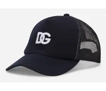 Cappello Trucker In Cotone Con Logo Dg E Rete - Uomo Cappelli E Guanti Blu