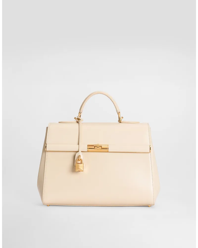 Dolce & Gabbana Borsa A Mano Marlene In Pelle Di Vitello Palmellata - Donna Borse A Mano Bianco Bianco