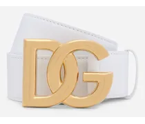 Calfskin Belt With Dg Logo - Donna Cinture Bianco Pelle