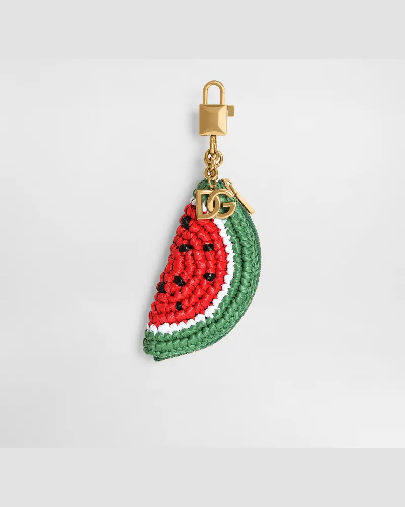 Dolce & Gabbana Portachiavi Con Charm In Rafia - Donna Collection Multicolore Multicolore