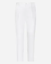 Dolce & Gabbana Pantalone Cotone Stretch - Uomo Pantaloni E Shorts Bianco Cotone Bianco