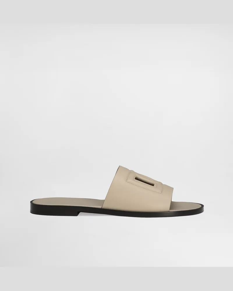 Dolce & Gabbana Sandalo In Pelle Di Vitello - Uomo Sandali E Slide Beige Pelle Cappuccino