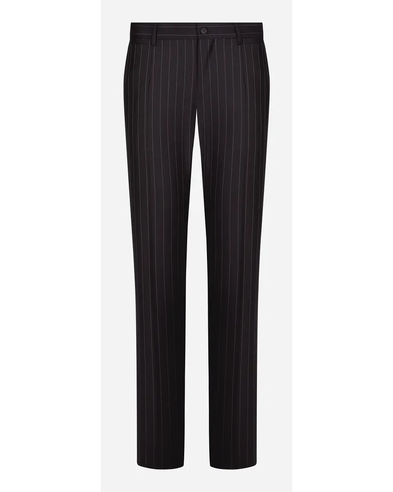 Dolce & Gabbana Pantalone Sartoriale Gessato In Lana Vergine - Uomo Pantaloni E Shorts Multicolore Rigato