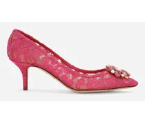Dolce & Gabbana Pump In Taormina Lace With Crystals - Donna Décolleté E Slingback Fucsia Pizzo Fuxia