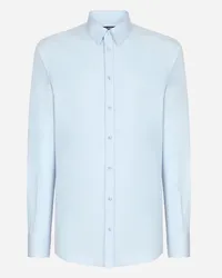 Dolce & Gabbana Camicia Fit Gold In Cotone - Uomo Camicie Azzurro Cotone Azzurro