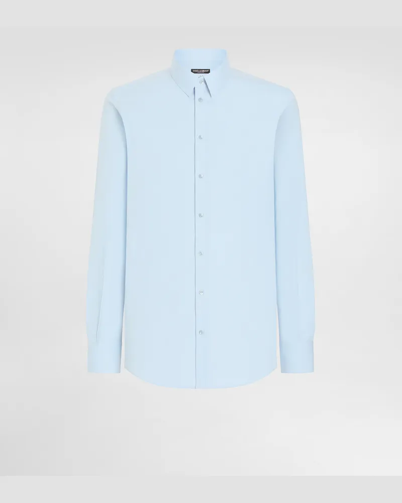 Dolce & Gabbana Camicia Gold Popeline Stretch - Uomo Camicie Azzurro Cotone Azzurro