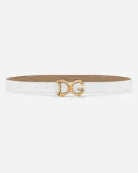 Dolce & Gabbana Calfskin Belt With Logo - Donna Cinture Bianco Pelle Bianco