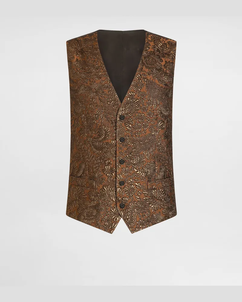 Dolce & Gabbana Gilet Monopetto In Broccato - Uomo Collection 