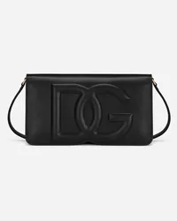 Dolce & Gabbana Dg Logo Phone Bag - Donna Borse Mini Micro E Pochette Nero Pelle Nero