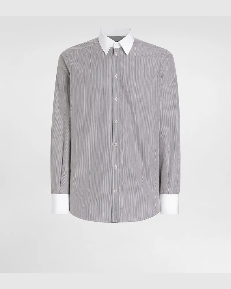 Dolce & Gabbana Camicia In Cotone Rigato - Uomo Camicie Multicolore Rigato