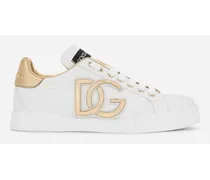 Sneaker Portofino In Pelle Di Vitello Con Logo Dg - Donna Sneaker Bianco Pelle